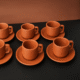 Handmade Clay Tea Cup and Saucer Set – 6 Piece Traditional Kulhad Style