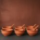 Clay Soup Bowl Set with Spoons – 6 Piece Traditional Dinnerware
